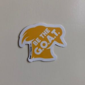 sticker (bumper sticker, computer sticker, etc)